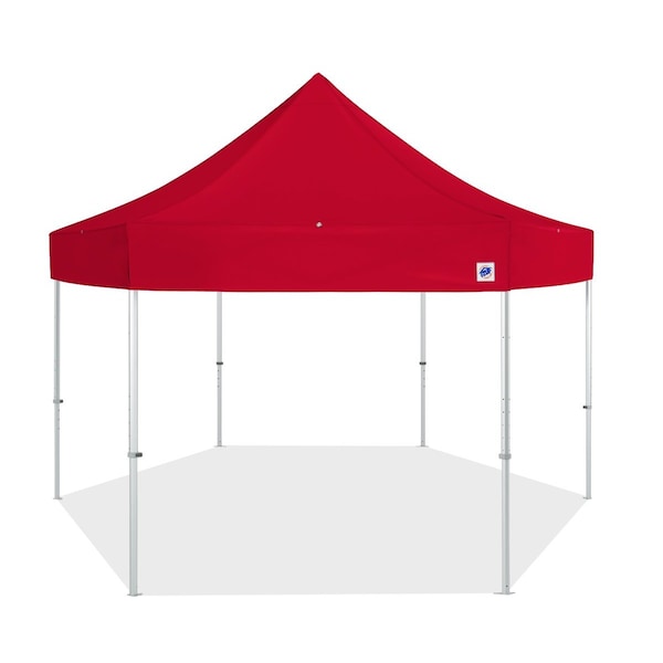TAA Compliant HUB Shelter, 15' W x 15' L, Gray Aluminum Frame, Red Top